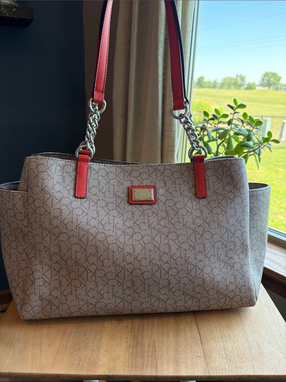 Calvin Klein Beige Signature Tote
